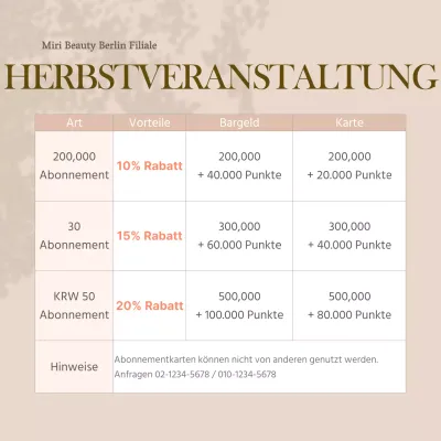 Pink Beige Calm Beauty Shop Herbst-Mitgliedschaft Veranstaltung