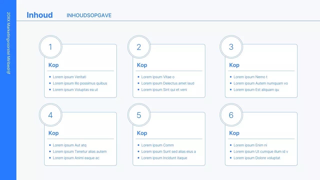 Business concept kit met blauwe, minimalistische en eenvoudige lijnen