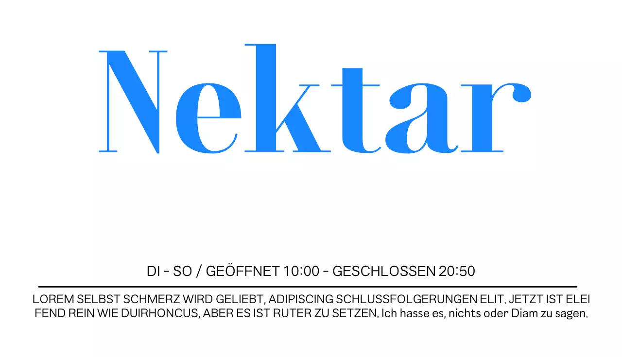 Visitenkarte in englischer Sprache mit einer kräftigen Akzentfarbe