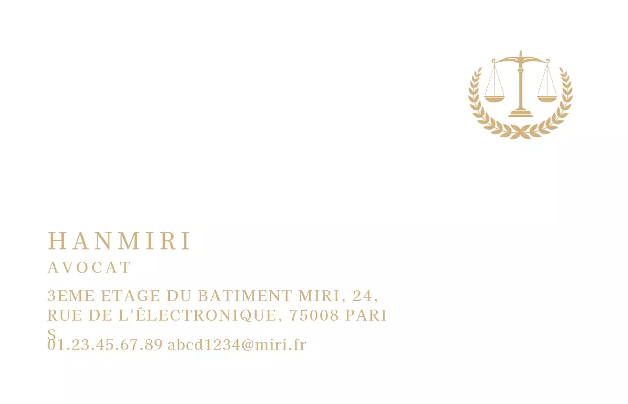 Une carte de visite simple et élégante en or blanc