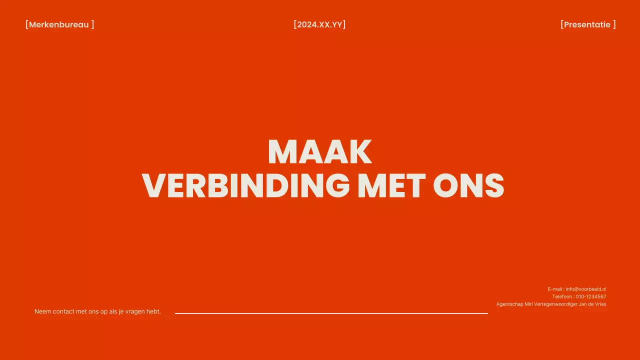 Een oranje en chique brand agency briefing