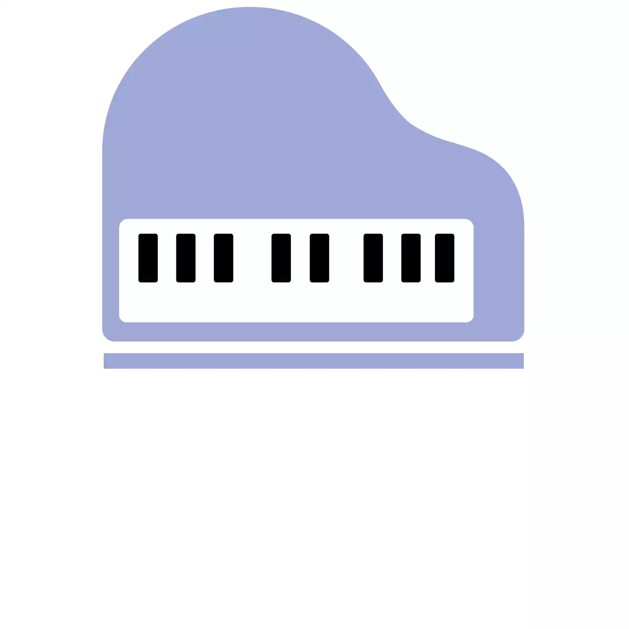 ライトパープルピアノイラスト音楽教室用エコバッグ