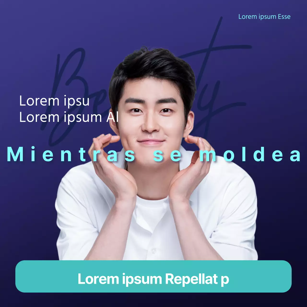 Modelo masculino negro y azul tema de aplicación de consulta de cirugía plástica