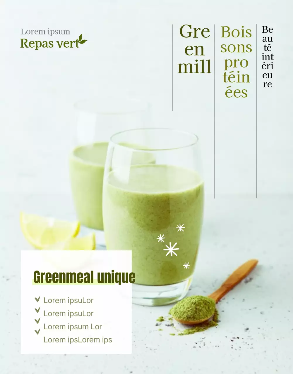 Shake protéiné au blé vert