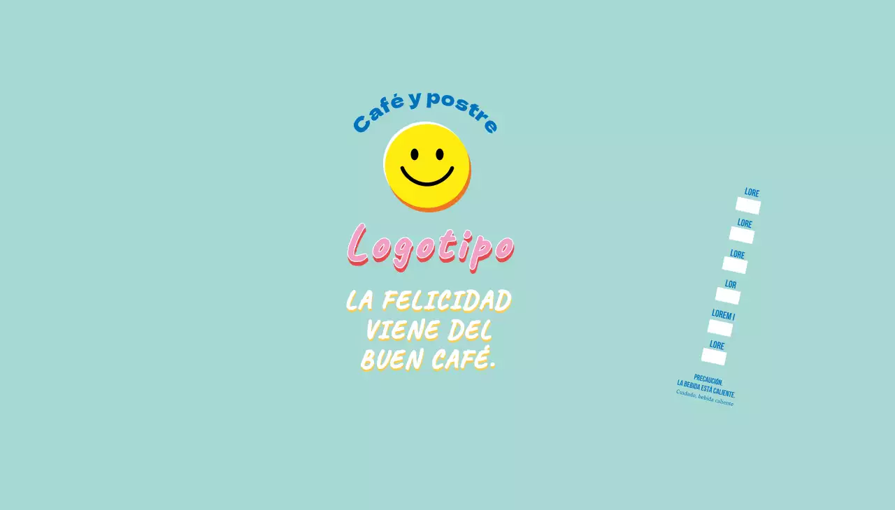 Azul linda ilustración Lettering Cafe