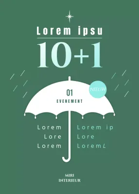 Groen eenvoudig regenseizoen concept evenementgids