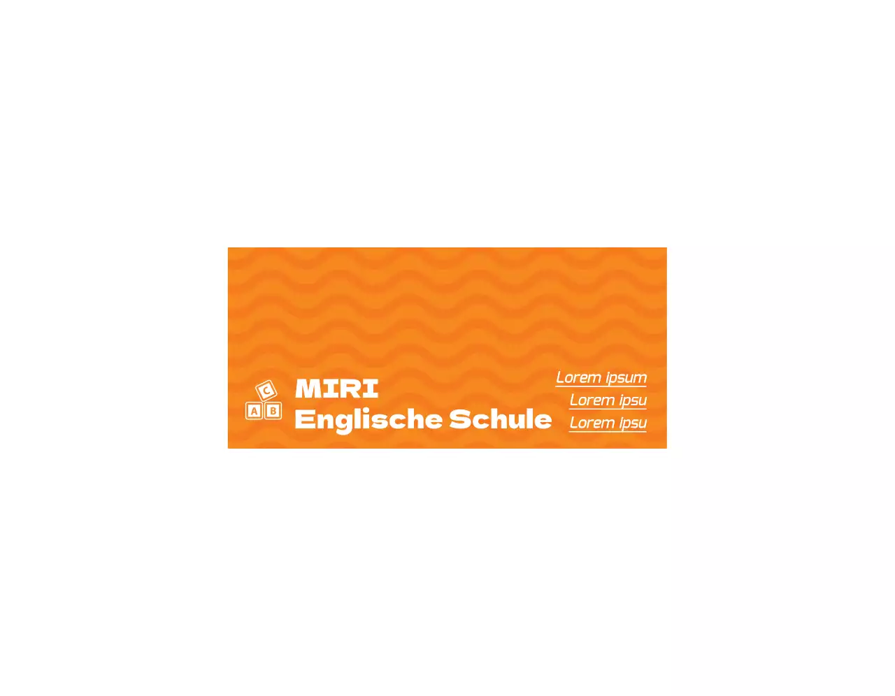 Bewerben Sie eine englische Sprachschule mit einer Illustration von Schülern in orangefarbenen Uniformen.