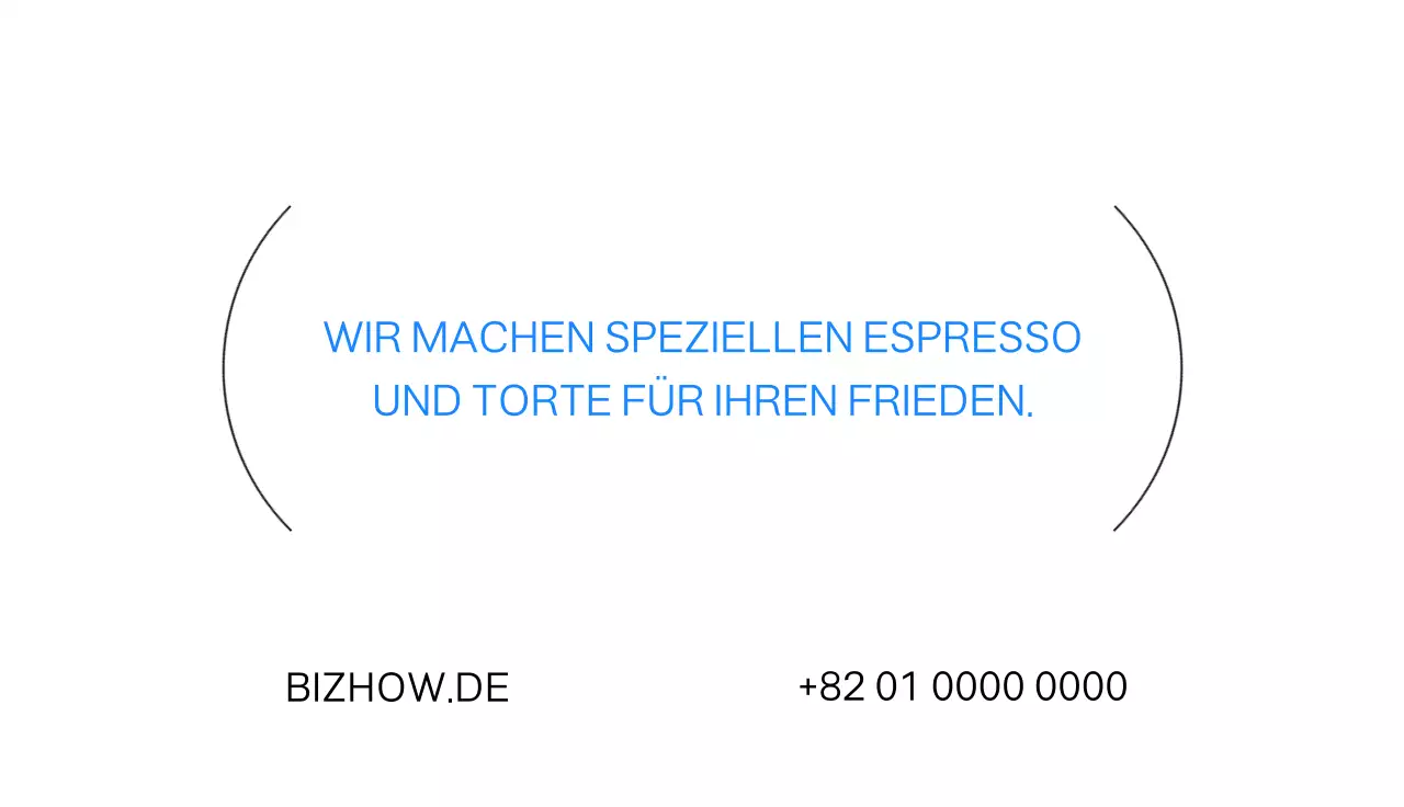 Visitenkarte in englischer Sprache mit einer kräftigen Akzentfarbe