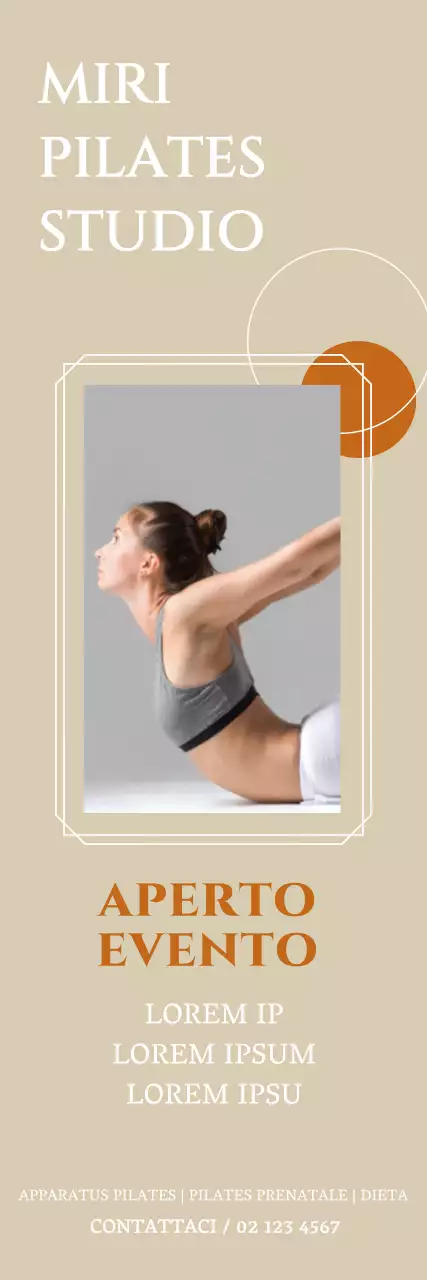 Un semplice evento aperto di Pilates color avorio e arancio