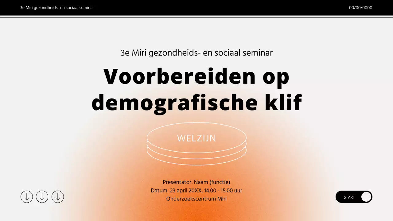 Oranje gradiënt seminar presentatie