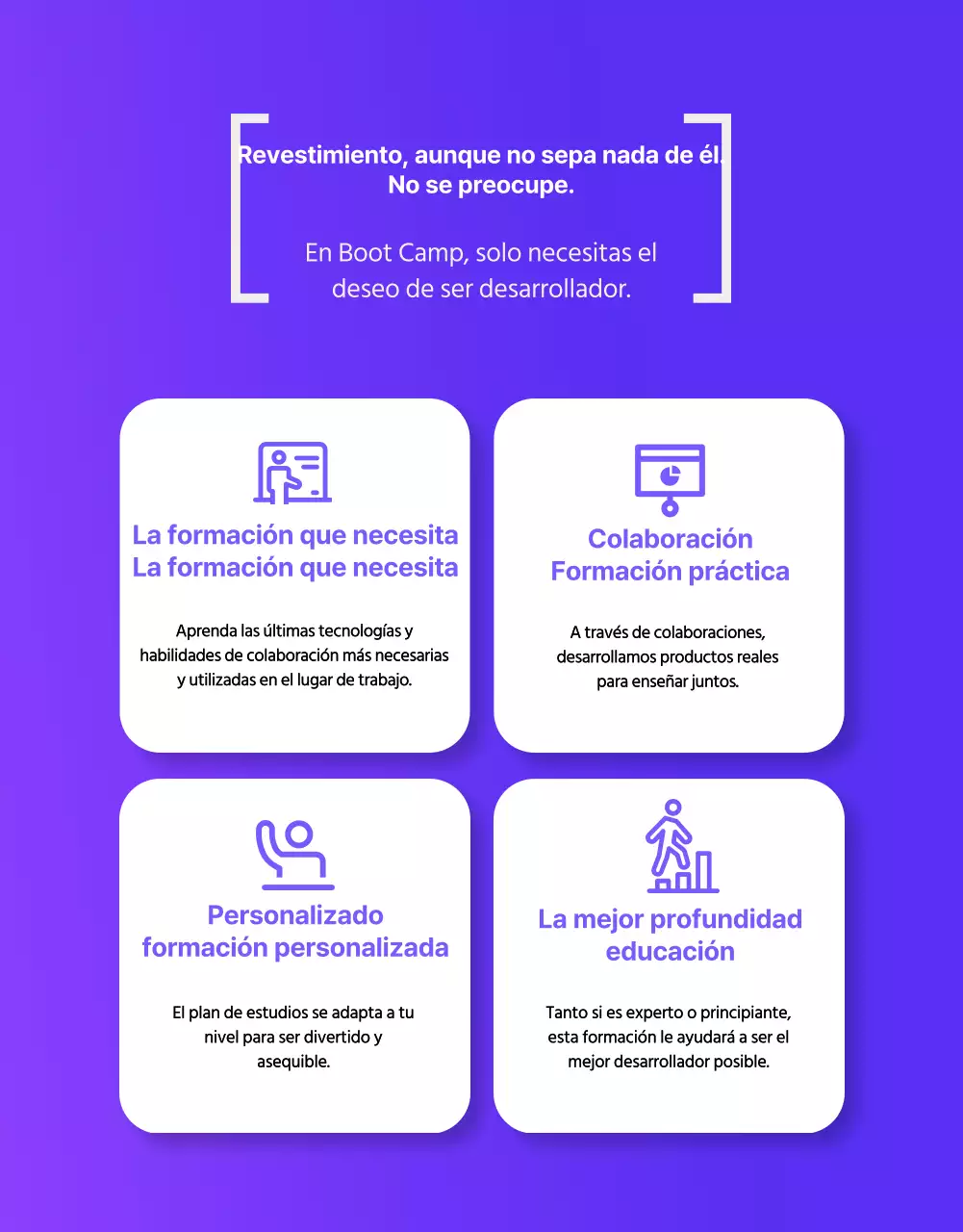 Formación de la Academia de Codificación en morado y negro