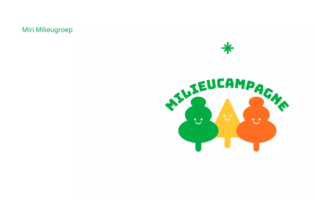 Ontwerp een milieucampagne met een illustratie van een schattig groen boomfiguurtje