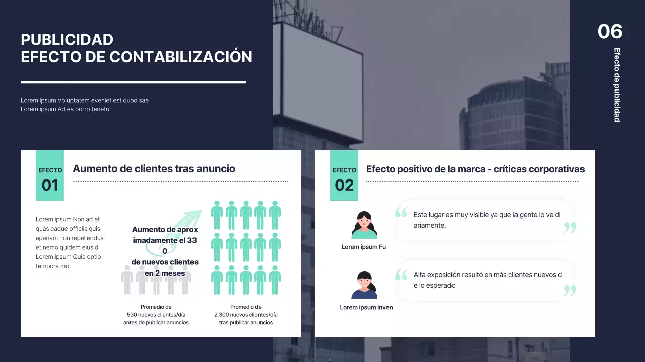 Propuestas multimedia en tonos menta y azul marino