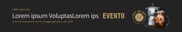 Banner per eventi legati al caffè nero e marrone