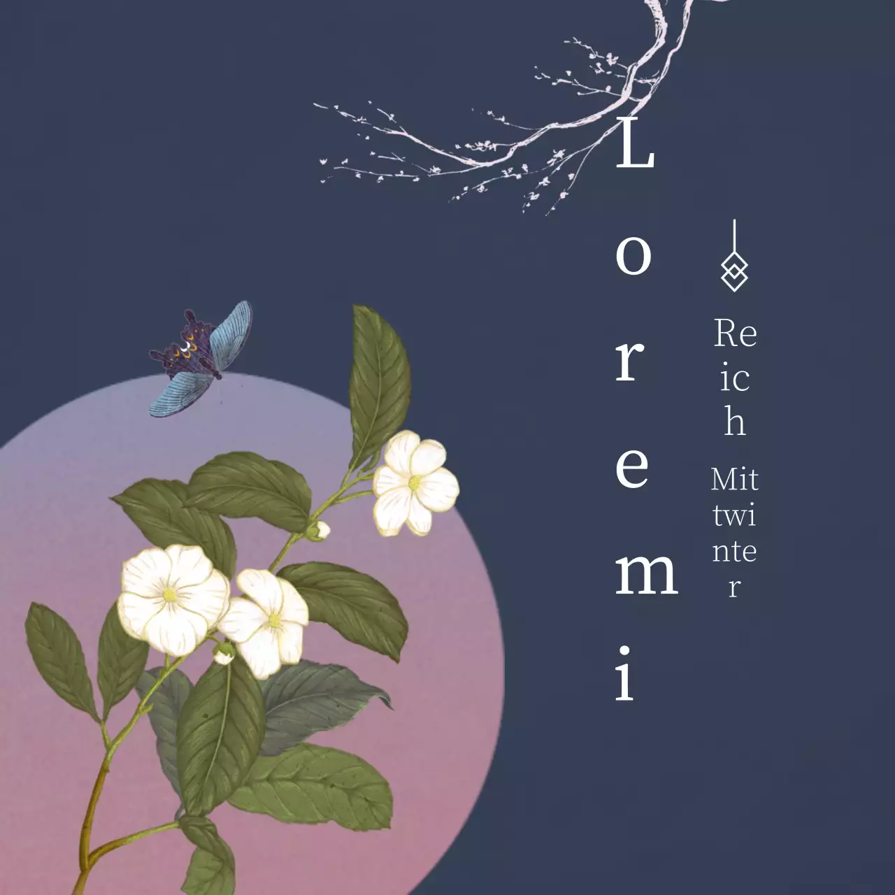 Luxuriöse Thanksgiving-Grüße in tiefem Marineblau und Rosa