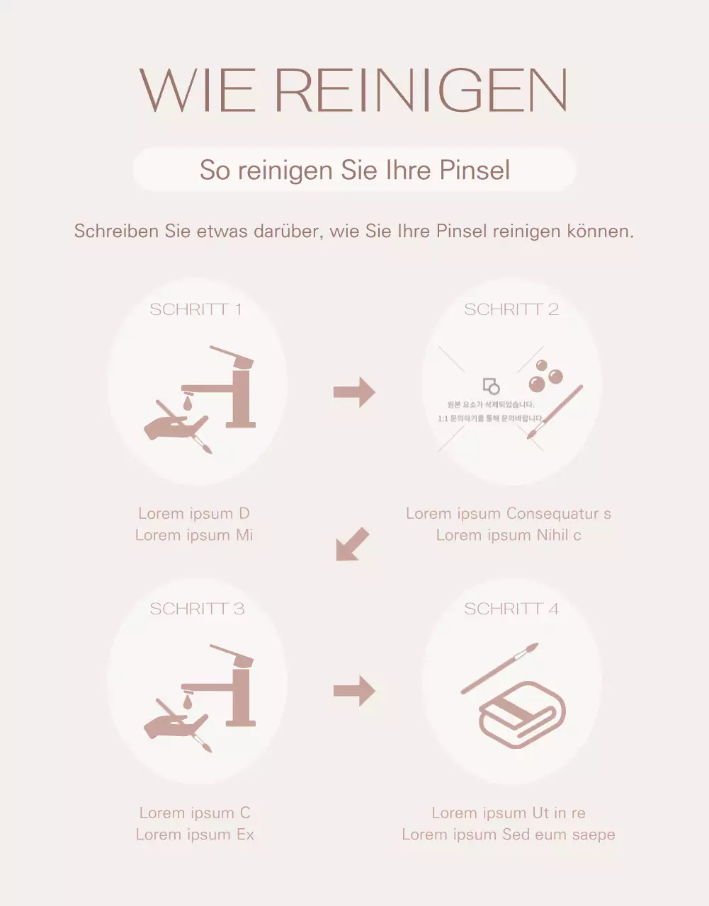 Marketingpinsel mit hellbraunem Hintergrund