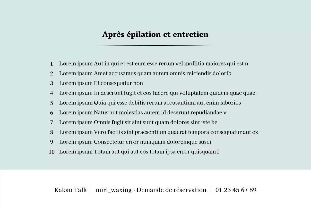 Carte postale horizontale pour la promotion de l'épilation photographique à la cire en tons neufs