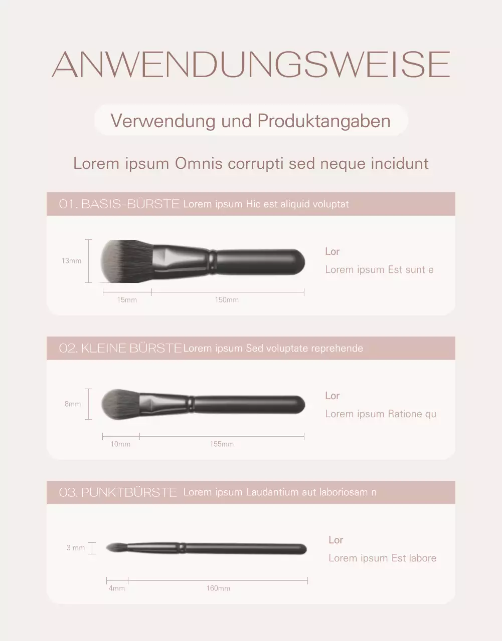 Marketingpinsel mit hellbraunem Hintergrund