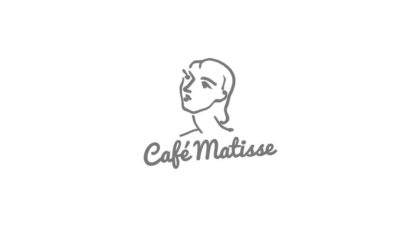 Um café simples com ilustrações cinzentas e sentimentais e um estilo simples