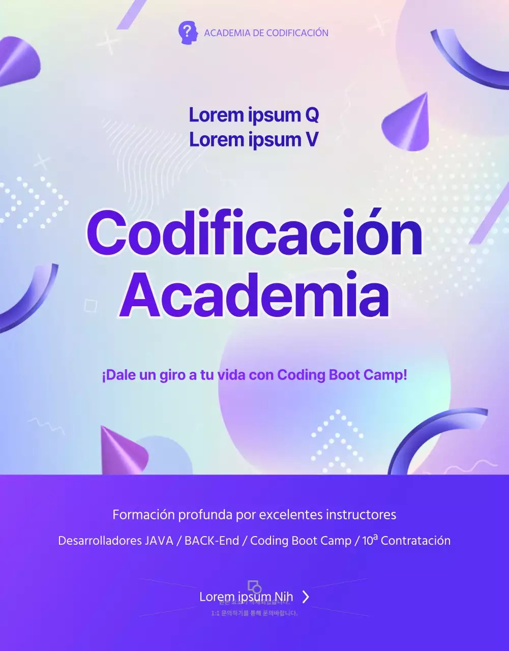Formación de la Academia de Codificación en morado y negro