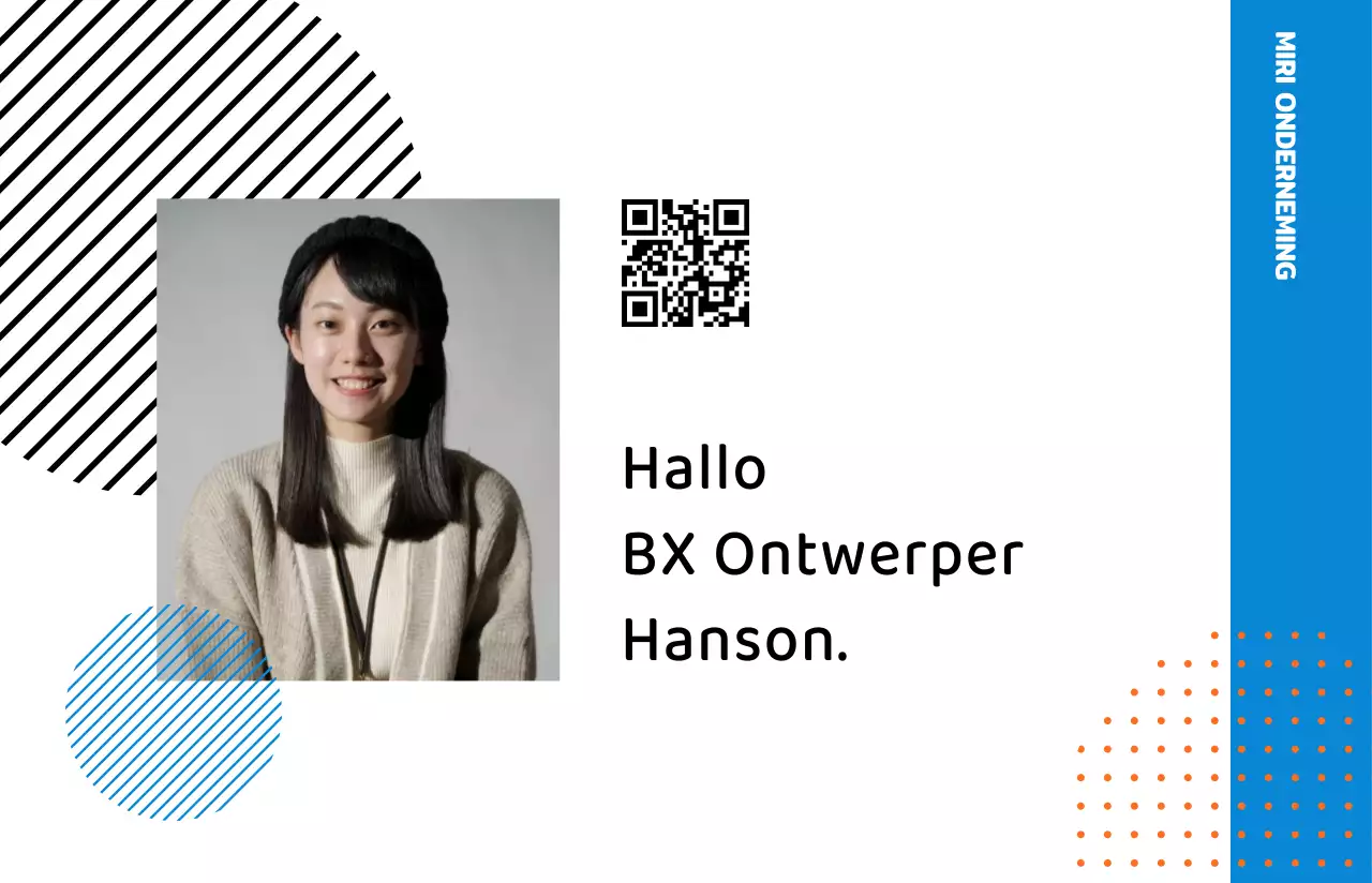 Een trendy bedrijf met een strakke witte achtergrond geaccentueerd met geometrische afbeeldingen