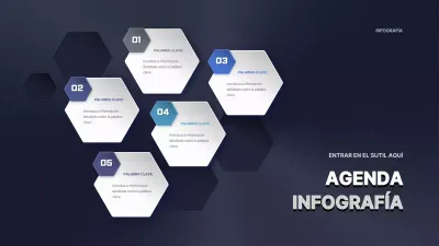 Agenda sólida hexagonal blanca y azul marino