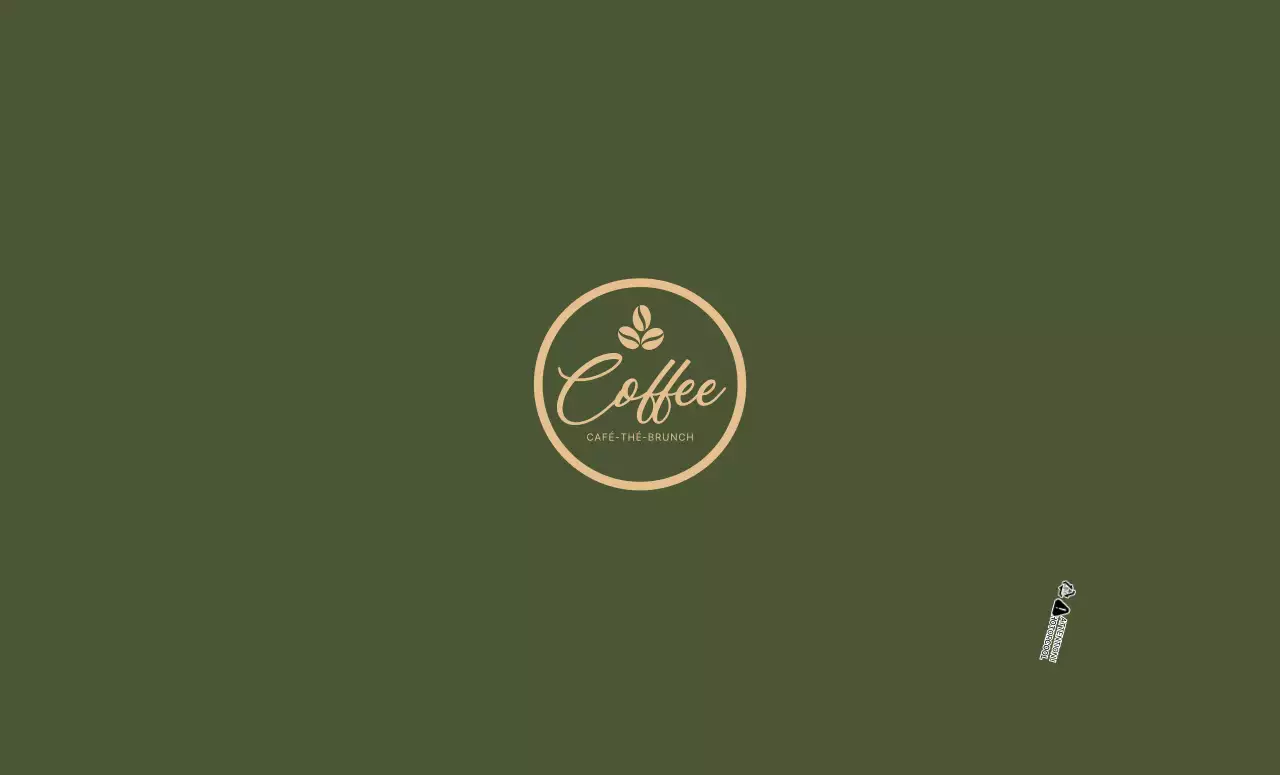 Motif de gobelets en papier or et vert pour cafés