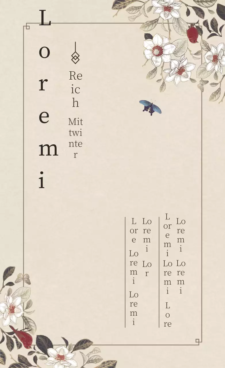 Ein einfacher Obon-Dankesgruß mit einem beigen, orientalisierten Konzept