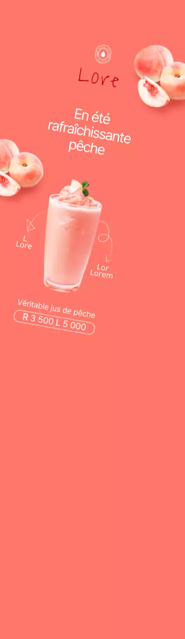 Un style simple en rose et blanc pour promouvoir le menu d'été