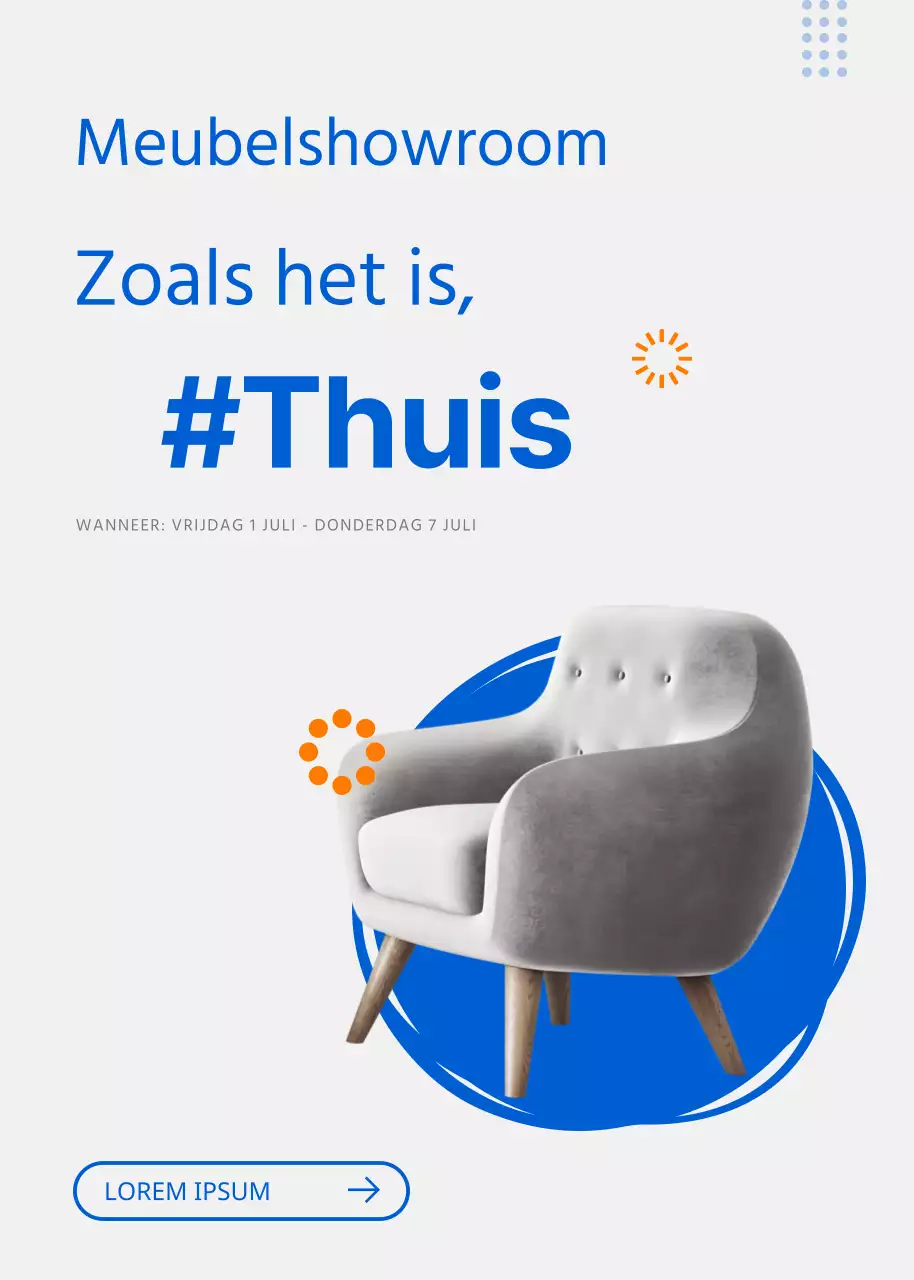 Blauw eenvoudig interieur popup