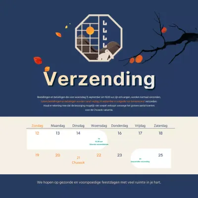 Thanksgiving bezorgbrief in een marine kleurenschema