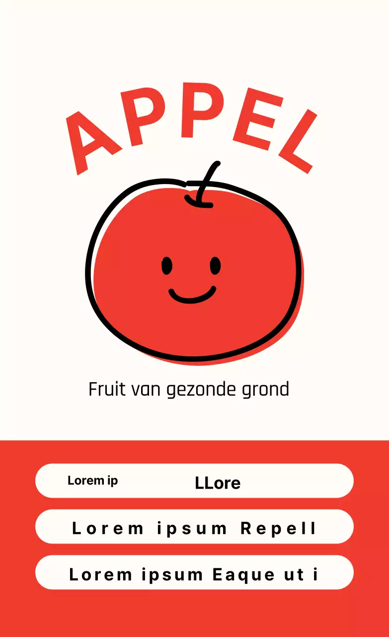 Schattige appel verticale sticker