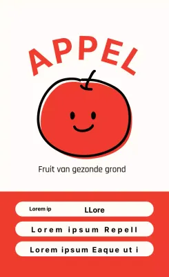 Schattige appel verticale sticker