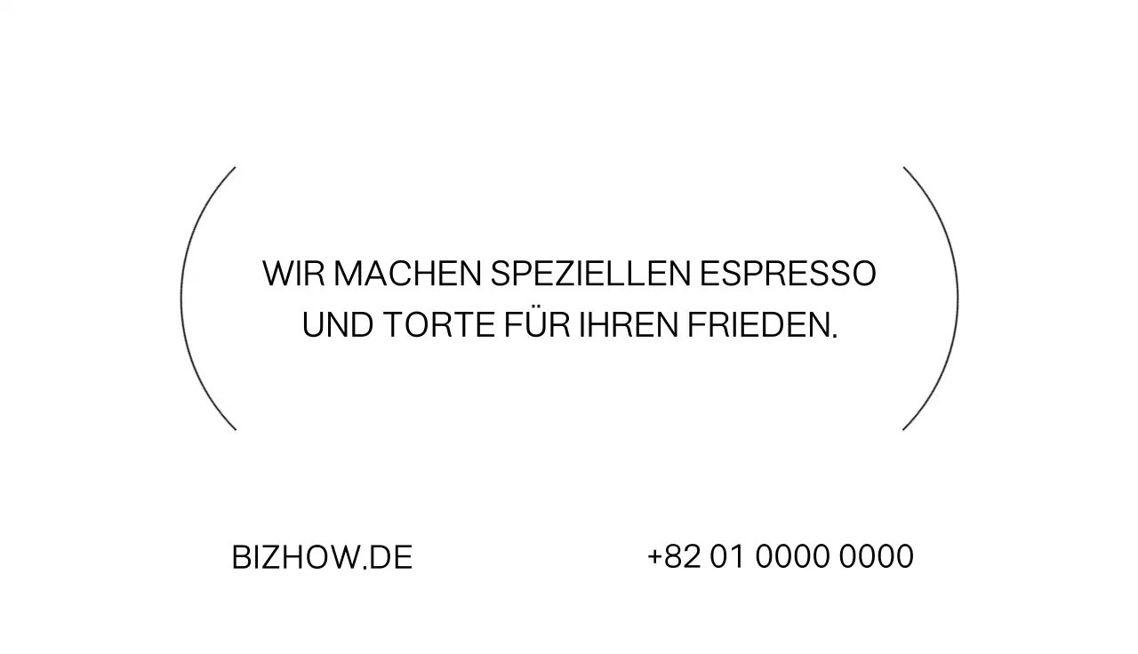 Visitenkarte in englischer Sprache mit einer kräftigen Akzentfarbe