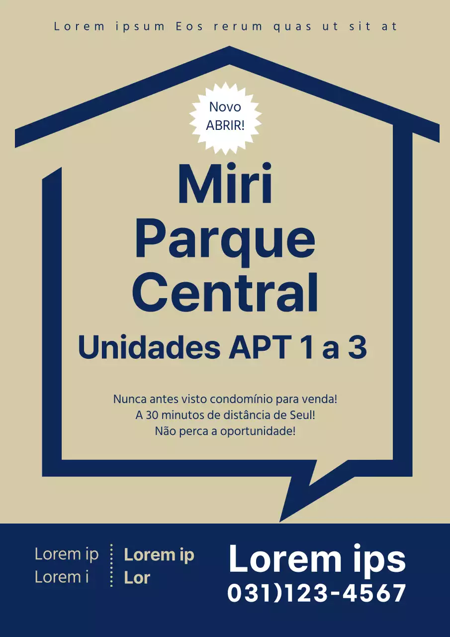 Apartamentos para venda em azul-marinho e dourado