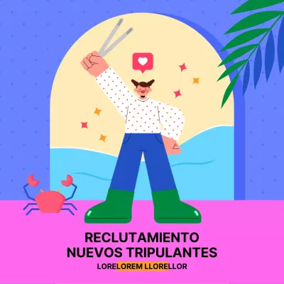 Reclutamiento de la tripulación azul y púrpura de Beachcombing