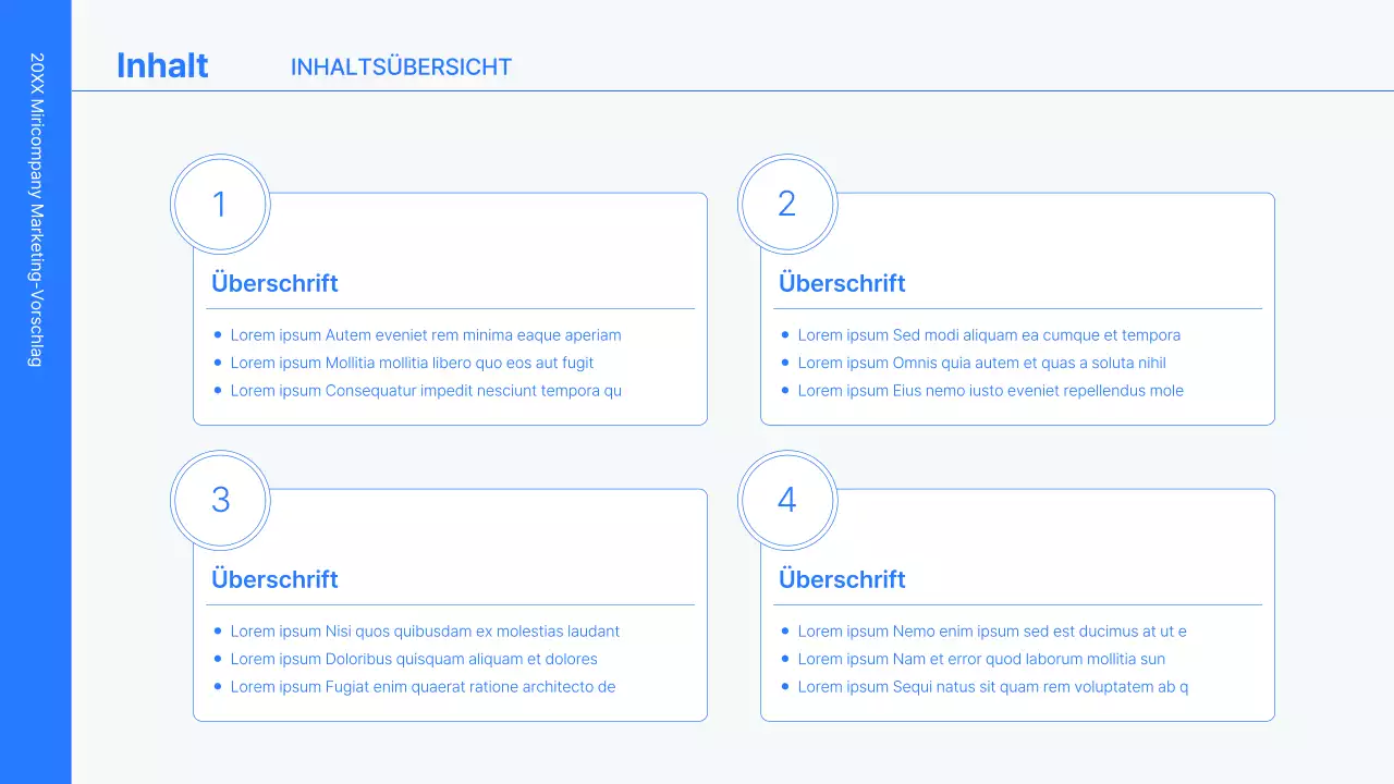 Business-Konzept-Kit mit blauen, minimalistischen und einfachen Linien