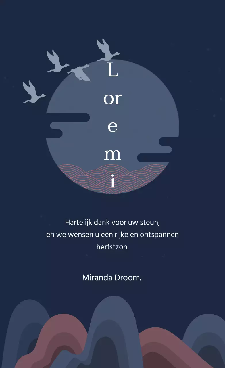 Marineblauw chuseok bedankje