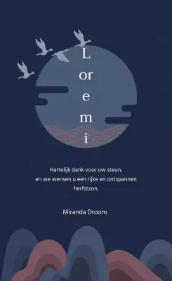 Marineblauw chuseok bedankje