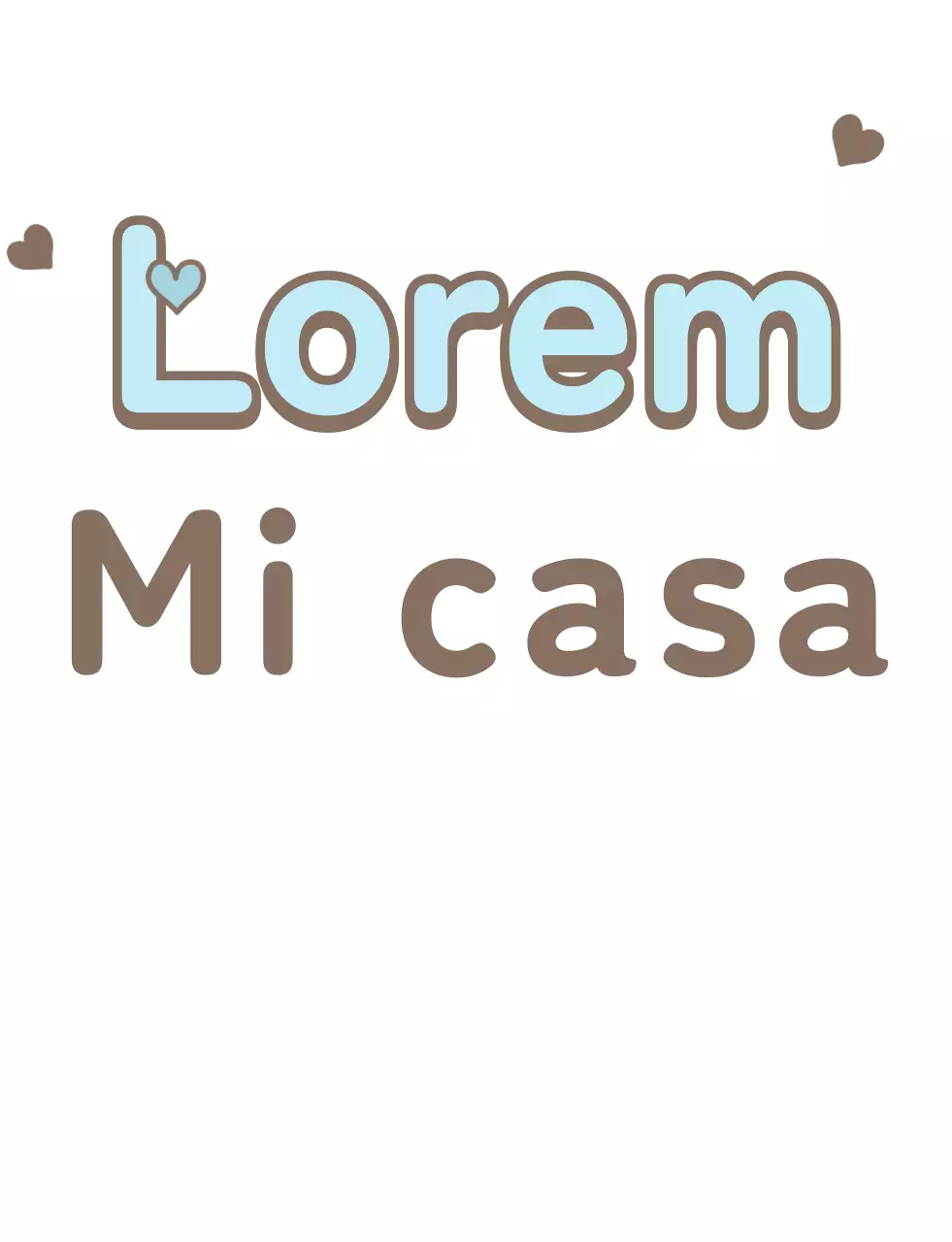 Camiseta familiar con simpática tipografía en marrón, azul claro y beige