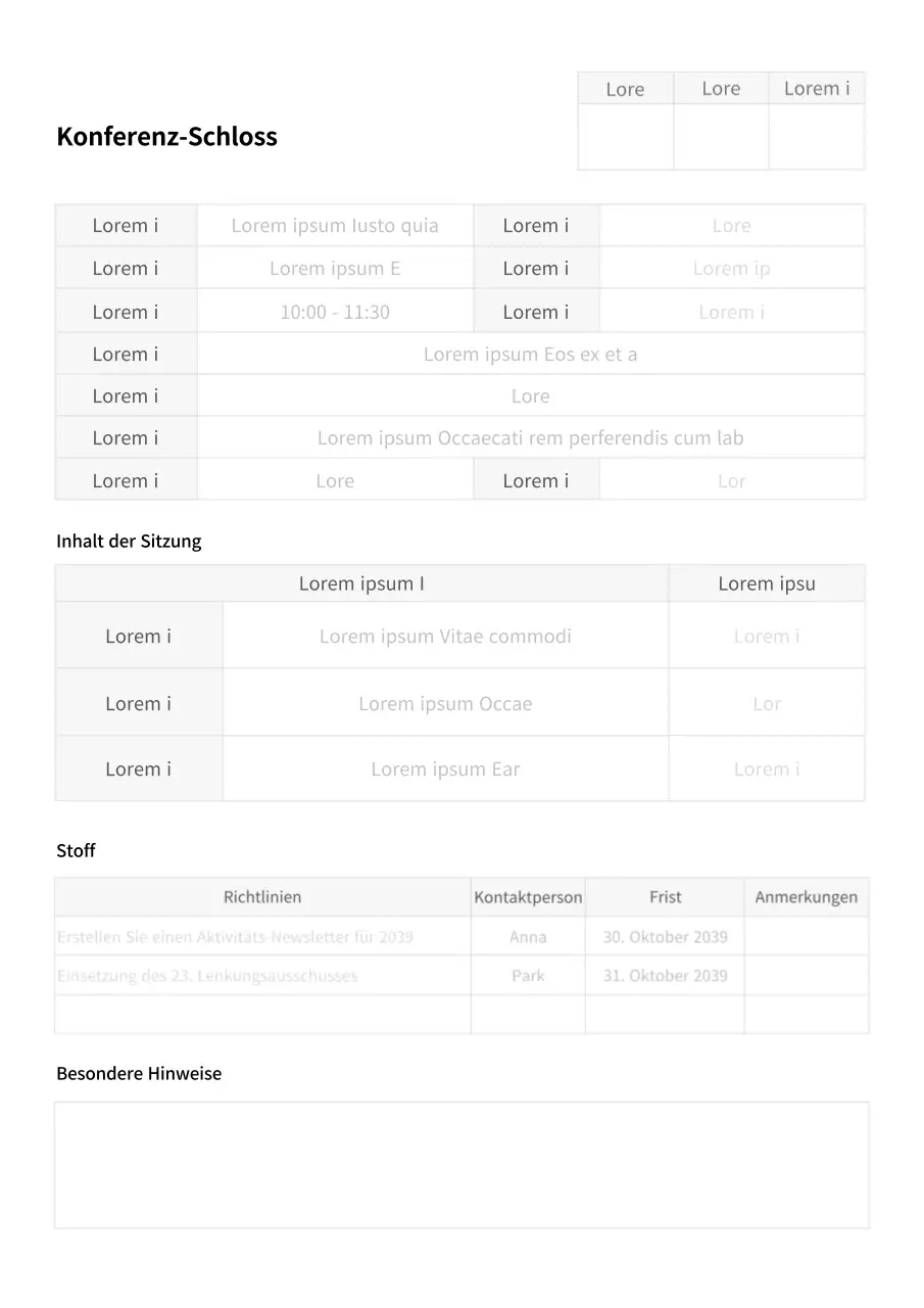 Grautöne sauber Besprechungsprotokoll Besprechungsbericht Schulverein Club Business Dokumentvorlage