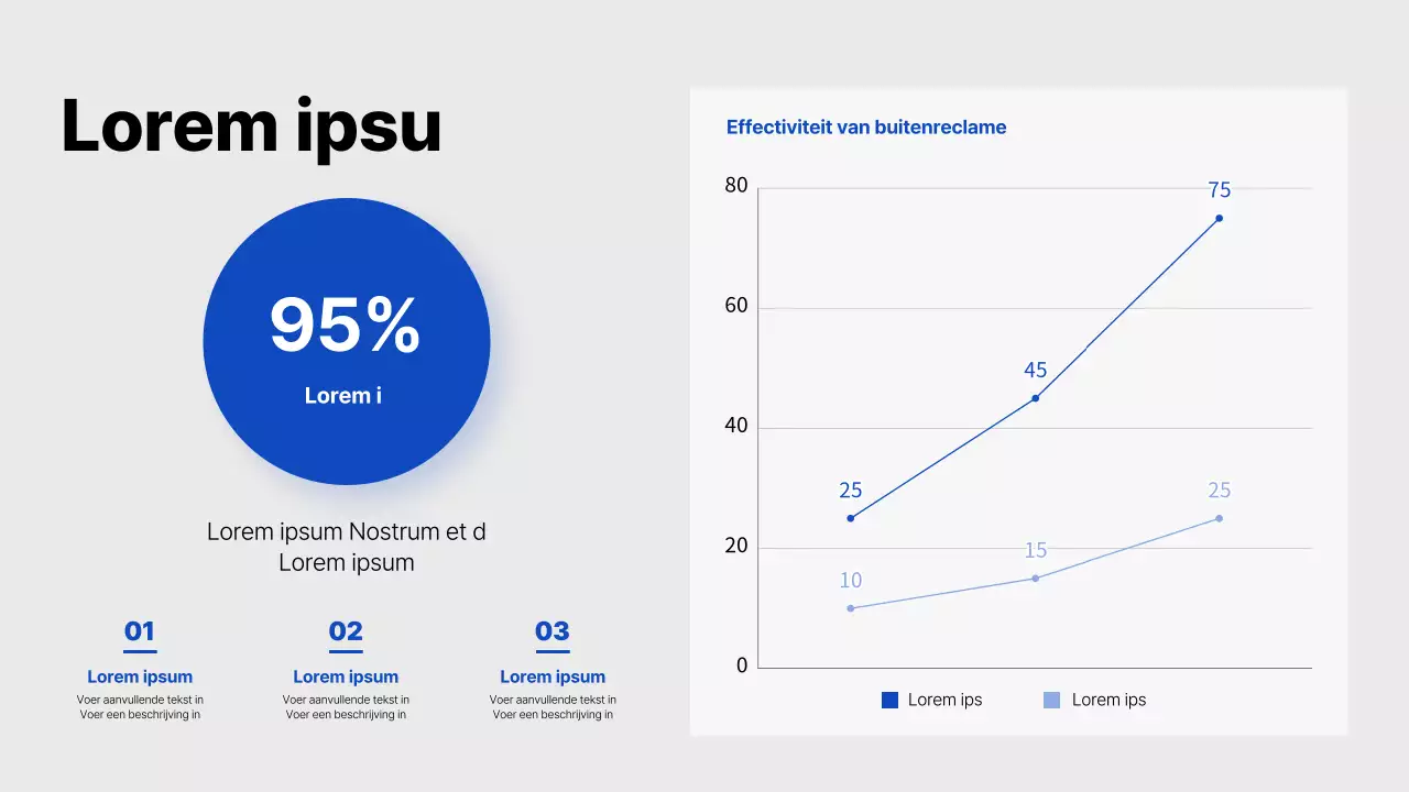 Eenvoudig lichtblauw en blauw advertentie media voorstel