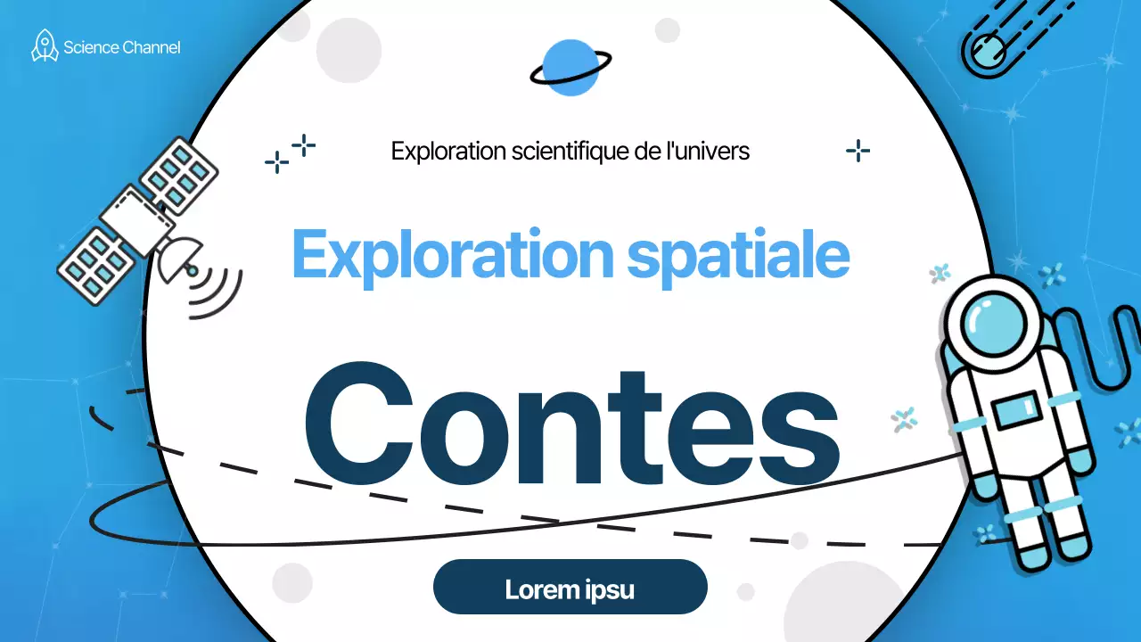 Vignette YouTube de la Journée de la science avec illustration de l'espace bleu