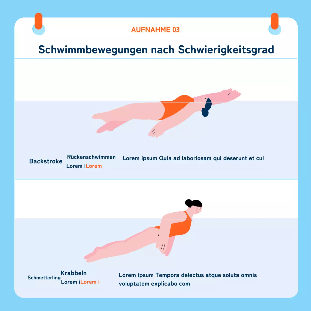 blau niedlich Schwimmen Illustration Schwimmen Klasse Schwimmen Lektionen Schwimmen Grundlagen Schwimmen cardnews