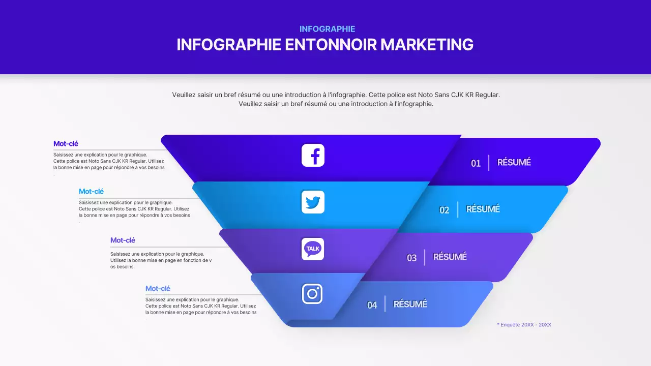 Diagramme bleu, tridimensionnel, en entonnoir conceptuel