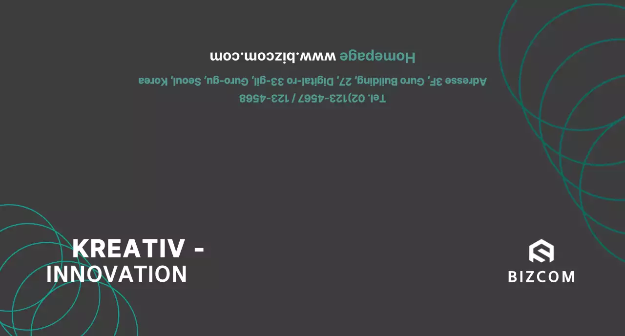 Einfaches Bizcom in Schwarz und Grau zur Werbung für Ihr Unternehmen