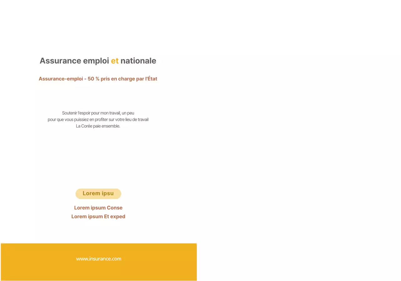 Un texte et une image simples de couleur jaune faisant la promotion du régime d'assurance nationale.