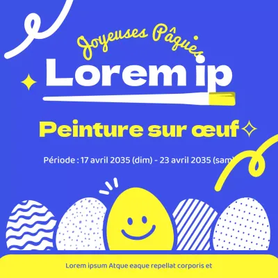 Guide de l'événement culturel de la peinture sur œufs bleu et jaune