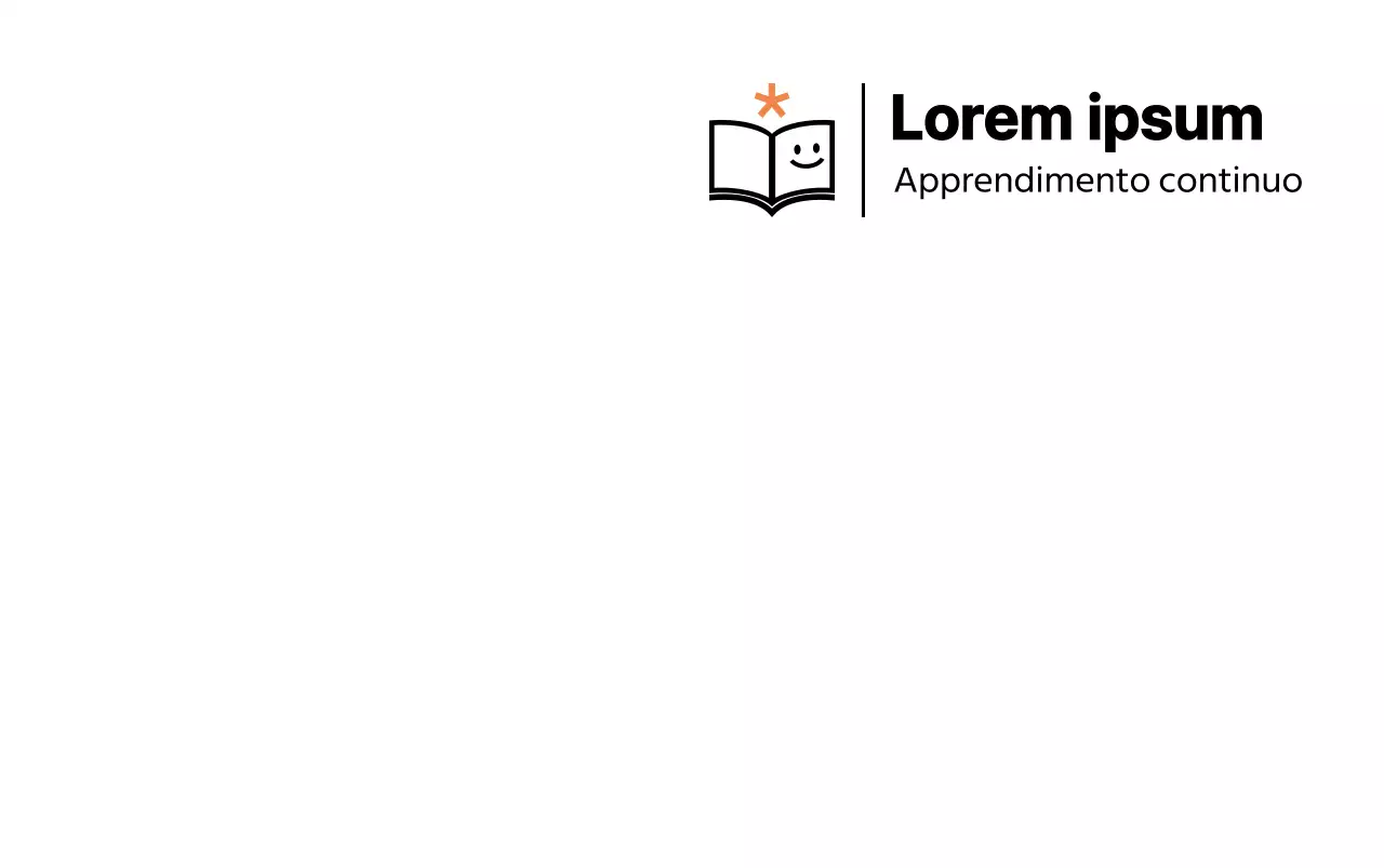 Progettare un centro di apprendimento con un logo arancione e nero a forma di libro