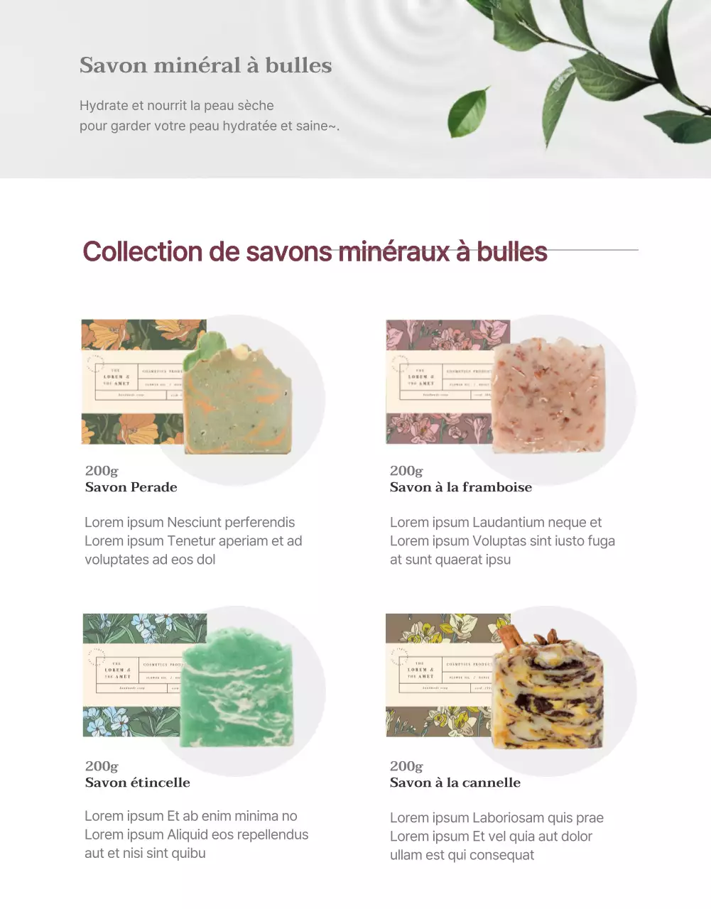 Savon minéral nettoyant naturel rose clair